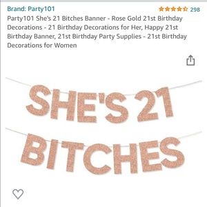 Rose gold 21st birthday banner